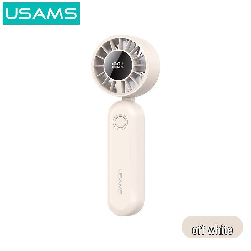 

USAMS Mini Pocket Handheld Fan: High Wind, Low Power, Portable Charger – Perfect for Students & Outdoor Use, Customizable with Logo брудно-білий
