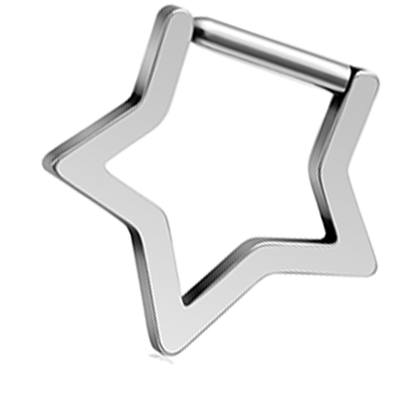 

Стильная пятиконечная звезда-гвоздик для носа, удобный титановый сплав, идеально подходит для модных молодых женщин и любителей моды 1 серебряный