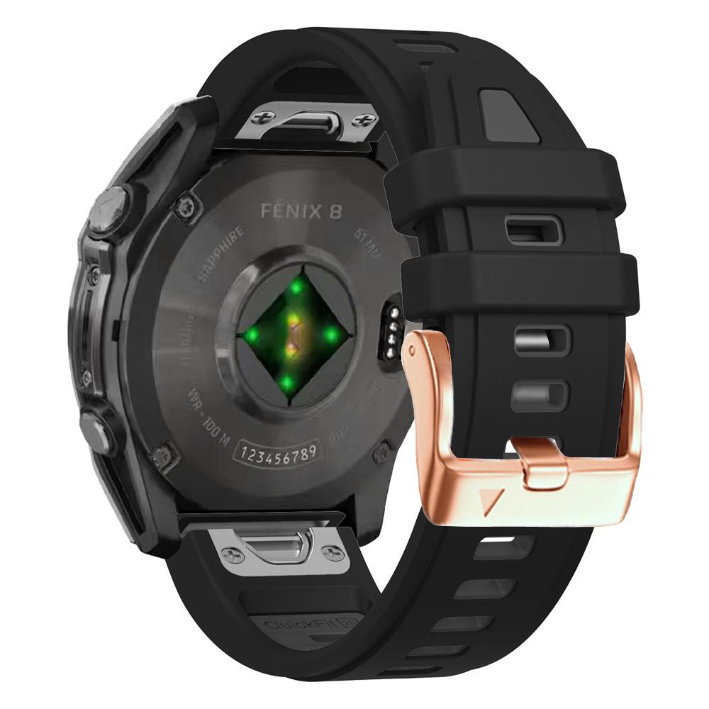Fibbia Oro 20mm Cinturino in Silicone per Garmin Fenix8 43mm/7S Pro/6S Pro