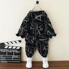 Boys' Handsome Trendy Cotton Workwear Set - Autumn Two-Piece for Small and Medium Kids