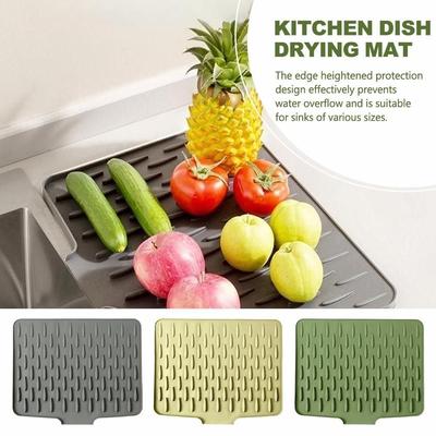 Velká podložka na sušení nádobí Protiskluzová podložka na odkapávání nádobí Silikonová odkapávací podložka Kuchyňské náčiní
