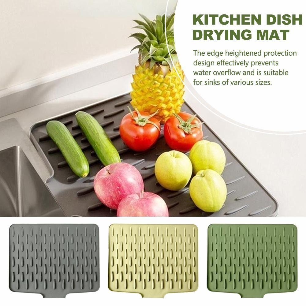Large Size Dish Drying Mat Foldable Sink Placemat Useful Silicone Drainage Mat Kitchen Tableware