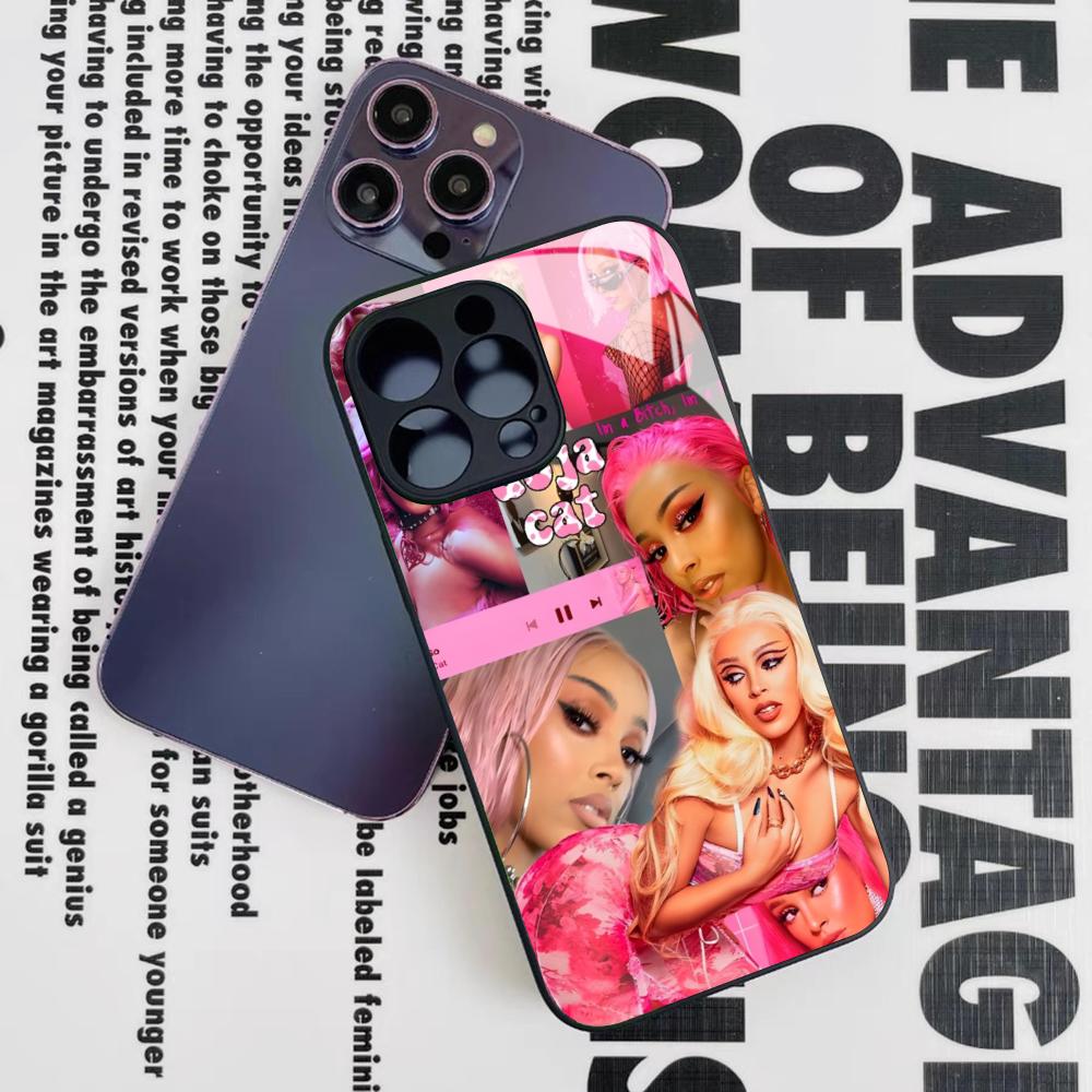 Doja Cat Phone Case for Iphone 17 16 15 14 12 11 13 Pro Max Mini X Air Puls Black Glass Cover