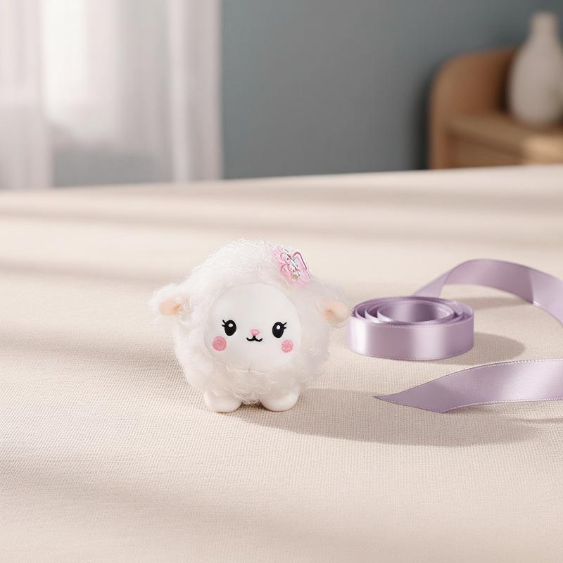 Cute Fluffy Plush Sheep Keychain Curly Wool Butterfly Decor Soft Pendant for Backpack Travel Bag Key Chain Gifts