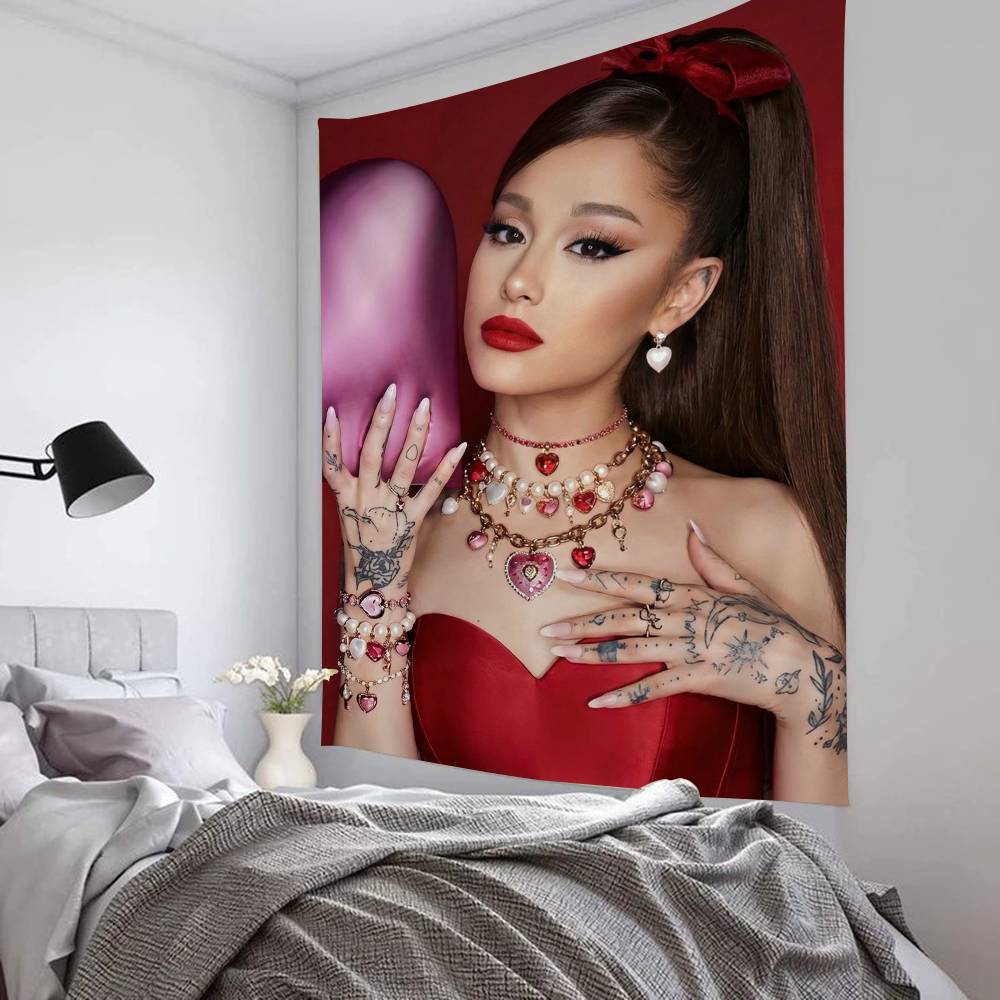 1PC Famous Singer AAriana Grande Tapestry Art Printing Japanese Wall Tapestry Anime Wall Hanging Home Decor