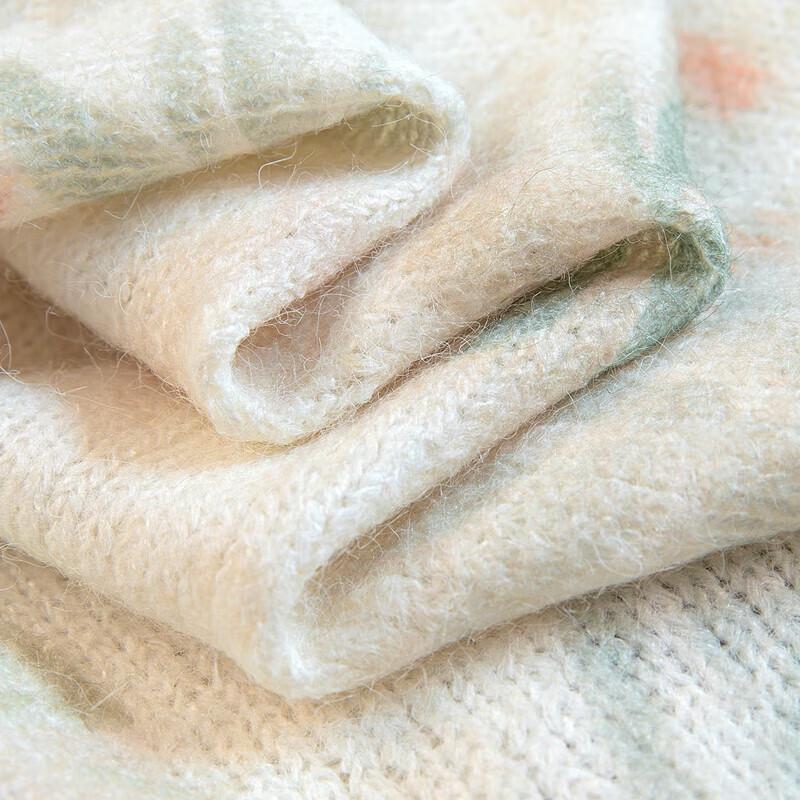 Women's Retro Floral Wool Blend Knit Sweater