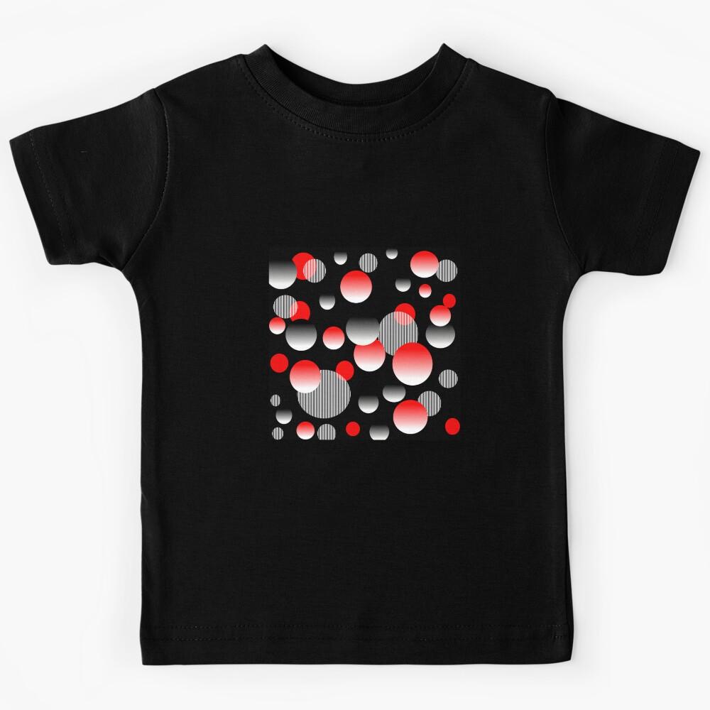 RED BLACK GREY BUBBLE SEAMLESS PATTERN Kids T-Shirt 160
