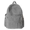Schoolbag Premium Corduroy Backpack Female Korean Version Casual Solid Color Strip Velvet Backpack Simple Design Commuter Schoolbag