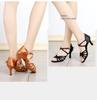 Silk Women's Latin Ballroom Dance Shoes - Soft Sole, Mid-High Heel