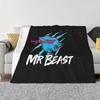 Logo Mr Beast Deka Fanny Tiger Fleece Jaro Podzim Prodyšné Lehké přehozené deky na pohovku Kancelář