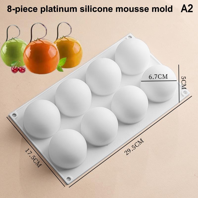 Circle Ball Shape Cake Candy Mold Heart Mousse Mould Cake Chocolate Decoration Silicone Mold Kitchen Dessert Mousse Mold