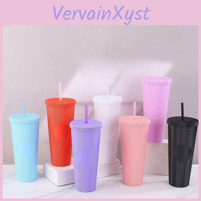 Cup Doublelayer Goodlooking Milk Tea With Straw Large Capacity Multicolor Plastic Cup Outdoor Portable Handy Cup Durian Cup