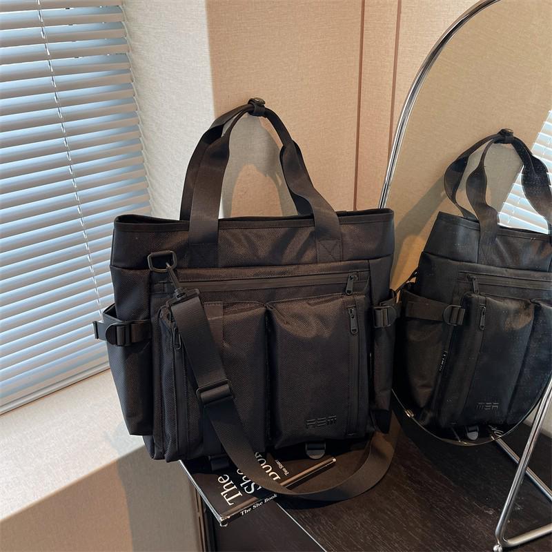 

Трендовая мужская сумка кроссбоди: Универсальная сумка через плечо большой вместимости для колледжа и поездок на работу чёрный