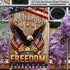 2D Flat Patriotic Metal Sign, 250 Years of Freedom 1776-2026 Eagle with American Flags, 8×12 Inch Aluminum Wall Art, , Durable Decor for 4th of July