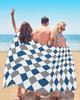 Beach Towel Gray Blue Plaid Bath Pool Towels Geometric Diamond Shapes Soft Absorbent Beach Towel Lightweight Large Quick Dry