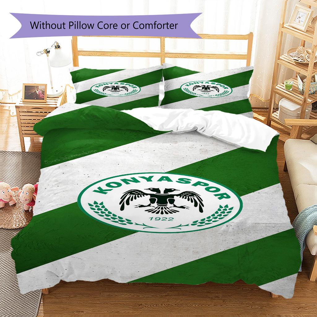 Konyaspor Pattern Bedding Set Quilt Cover Pillowcase Home Decor Gift (1 * duvet cover + 2 * pillowcase, without core)