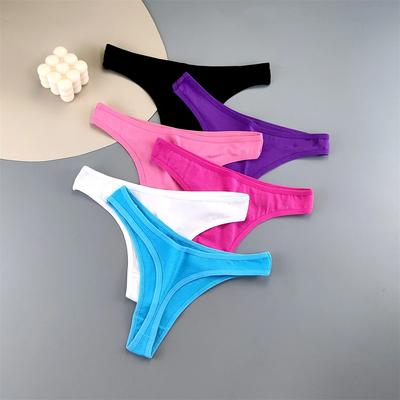 6KS/Sada Sportovní Dámské G String Bavlněné Balení Spodní Prádlo Jednoduché Dámské Bezešvé Kalhotky Nízký Pas Jednobarevné T-back Lingerie