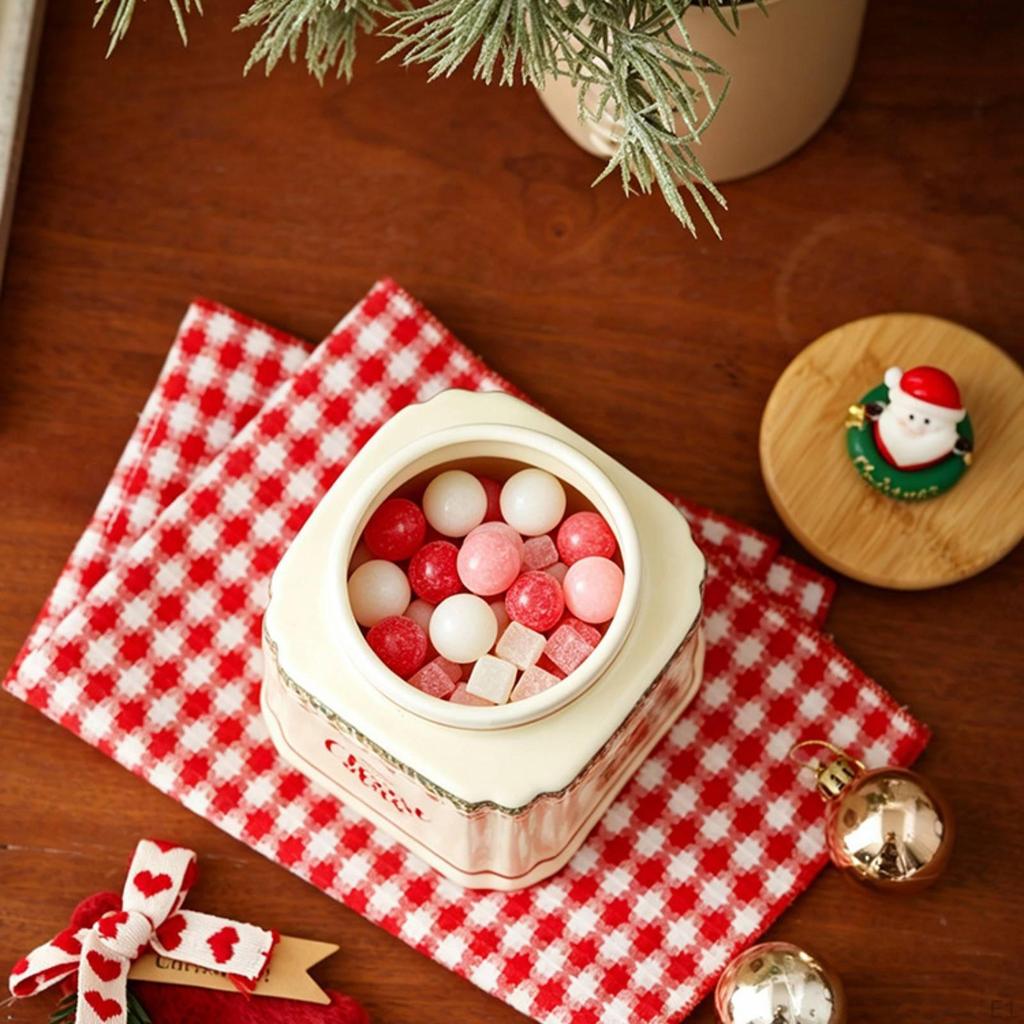Ceramic Jar with Lid Christmas Canister Multi-Purpose