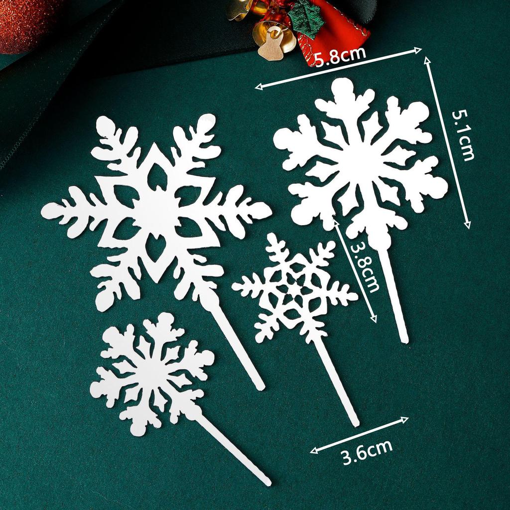Snowflake Acrylic Cake Toppers for Christmas & Party Desserts