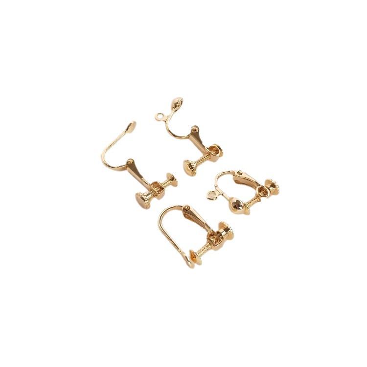 14K pozlacené klipsové náušnice na šroubek bez piercingu, materiály pro DIY ručně vyráběné šperky s ochranou barvy