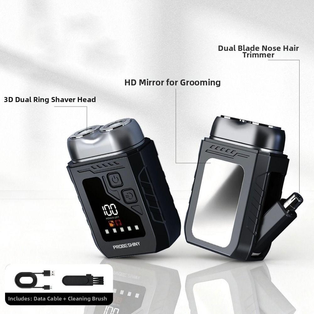 Digital Display Mini Electric Shaver 2in1 Smart Nose Hair Clipper Men's Gift
