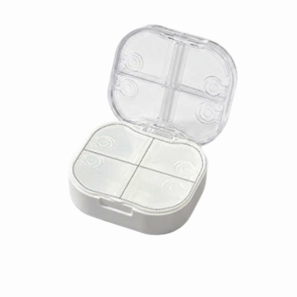 Portable Pill Organizer Sealed Pill Case Square Pill Box Daily Use белый