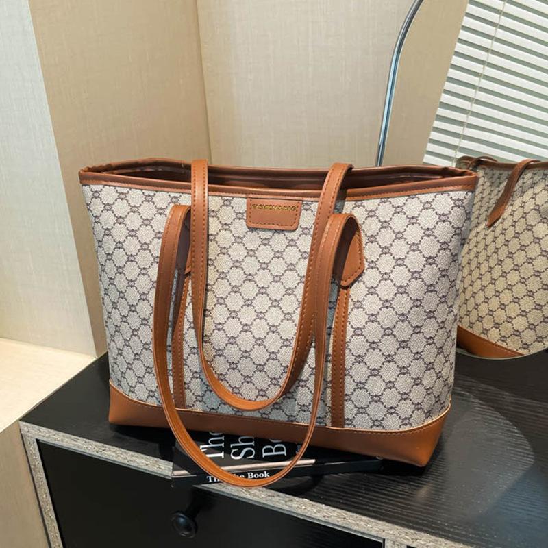 

2025 простая модная сумка большой емкости весна-лето ретро повседневная новая модная напечатанная сумка через плечо женская сумка хаки