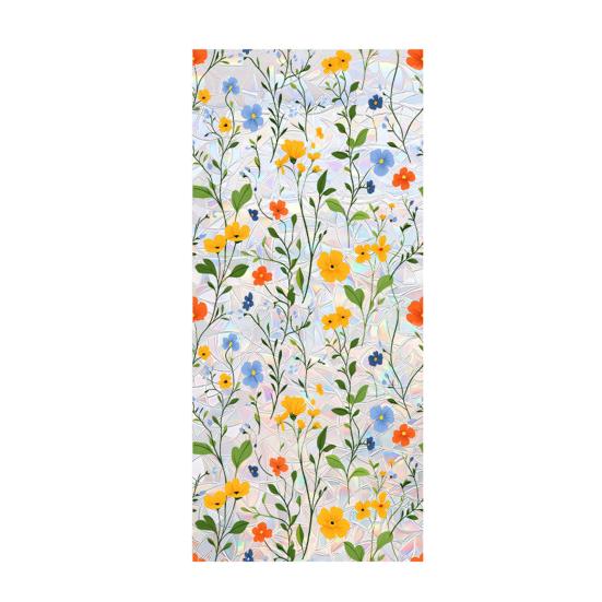 Rainbow Window Privacy Film, Decorative Static Cling Stickers, Heat Control & UV Blocking Glass Cling, Waterproof 100x45cm Static Glass Sticker for