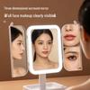 Dual-Door LED Makeup Mirror with Rechargeable, Foldable, Rotatable Multi-functional Storage and Three-Color Lighting.