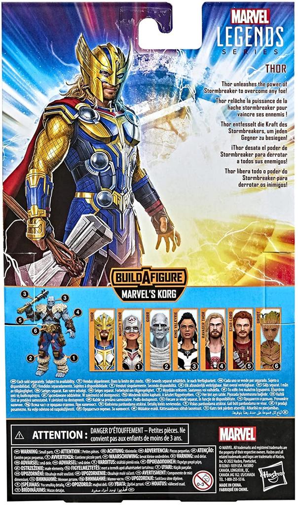 Thor: Love and Thunder Marvel Legends 6-inch Action Figure Korg Series Thor / MARVEL STUDIOS THOR LOVE AND THUNDER 2022 MARVEL LEGENDS 6-inch Action F