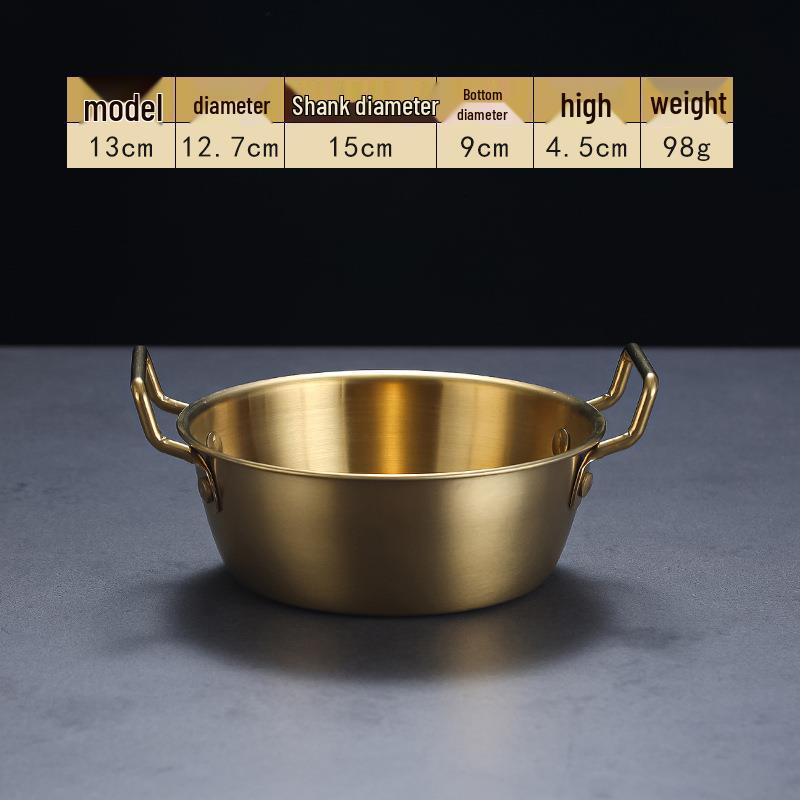 Korean Style Stainless Steel Snack Bowl with Handles - Versatile for Rice, Salad, Hot Pot, Sauces, French Fries, Fruits, and Fried Snacks