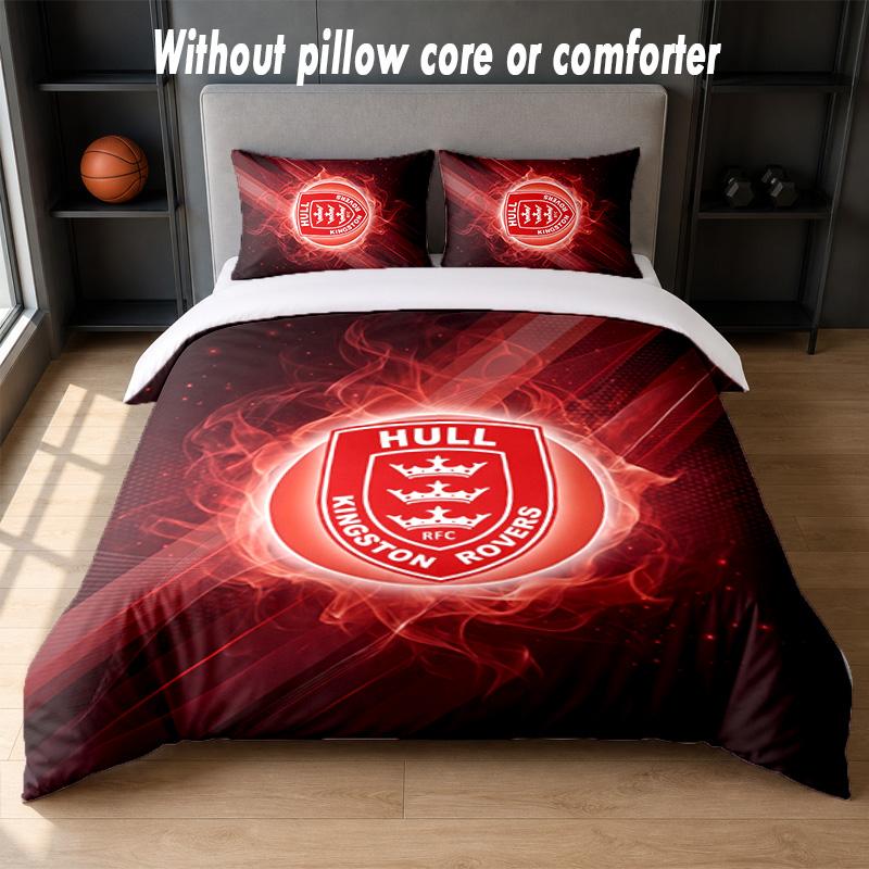 Hull KR Design Bed Bedding Set 1 Duvet Cover + 2 Pillowcases Soft Breathable Household Bed Linens