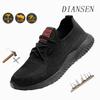 All-Season Casual Safety Footwear For Men Breathable Work Sports Shoes Steel Toe Anti-Puncture Anti-Smash Work Safety Shoes
