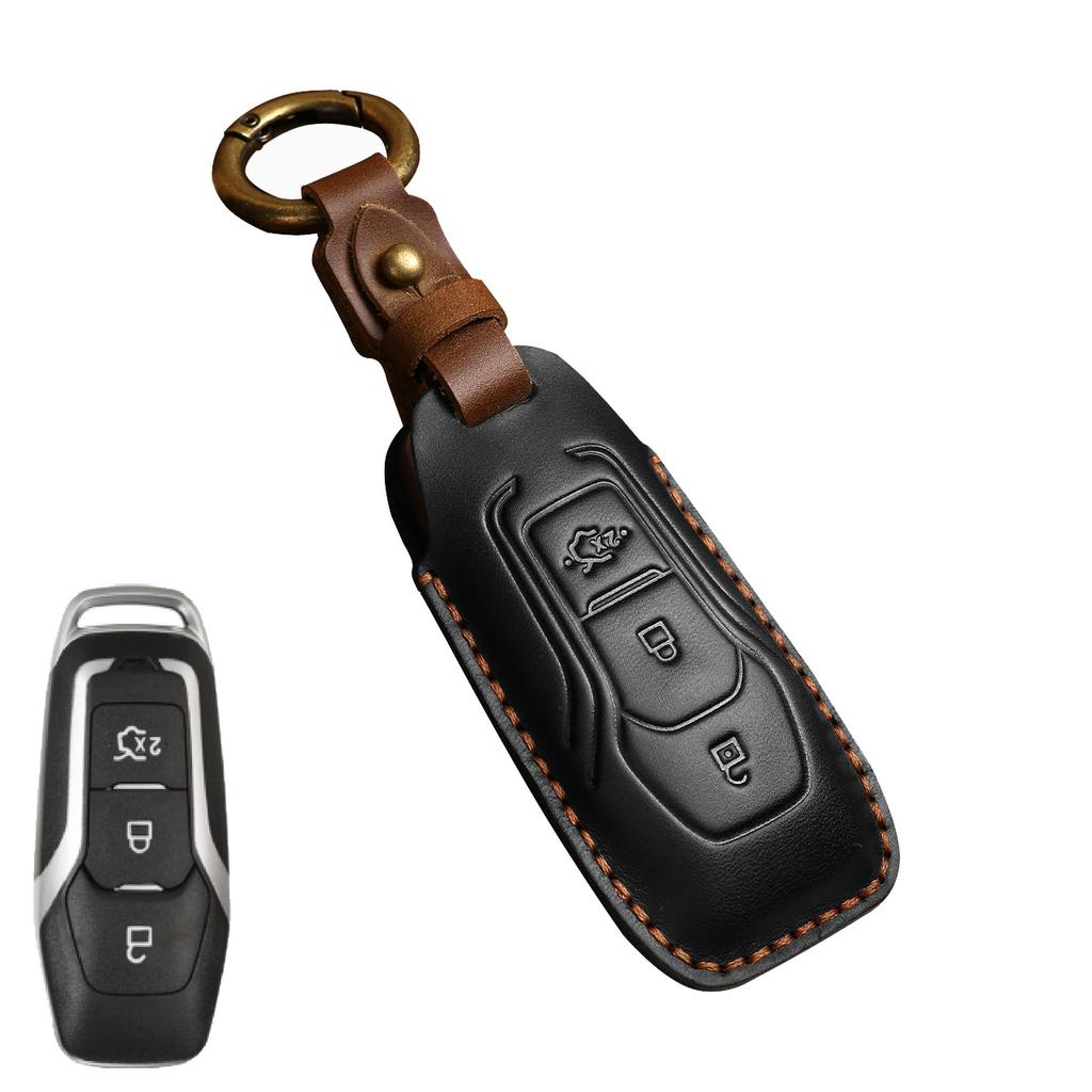 Hand made Car key case for elder FORD MONDEO ECOBoost 180 ford EDGE Kuga Sharp Explorer Fox F150 Raptor smart key remote key cover