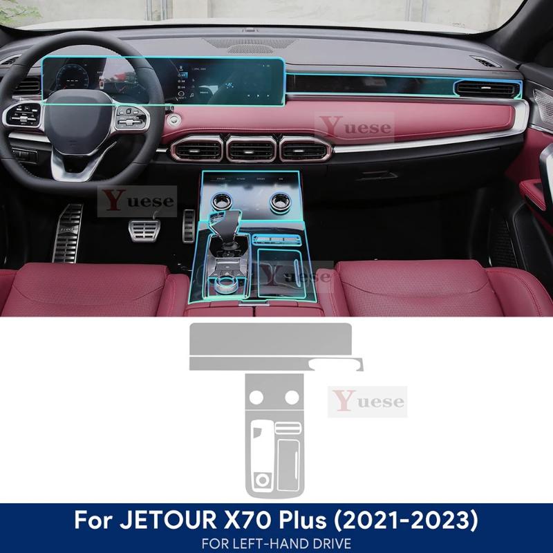 Car Navigation Screen Gearbox Interior TPU Film Protection Sticker Anti-scratch Decal For Jetour X70 Plus -