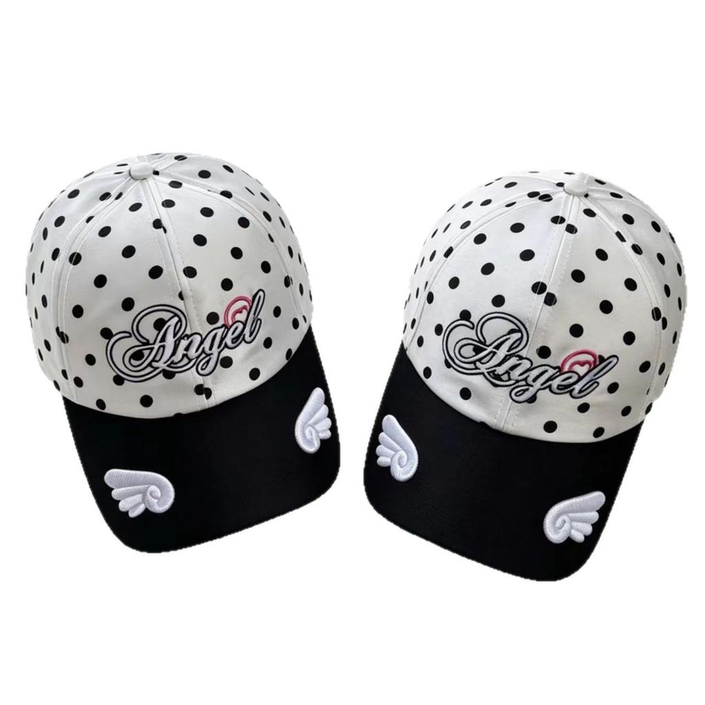Polka Dot Contrasting Color Hollow Three-dimensional Embroidery Baseball Cap Women's Spring and Summer New Versatile Face Cap