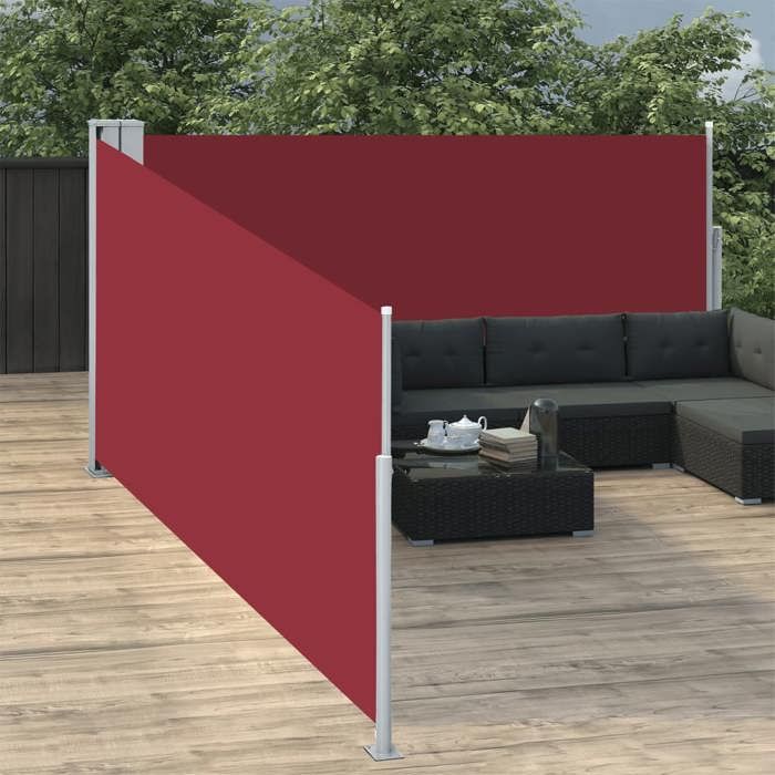VidaXL Auvent latéral rétractable Rouge 100 x 1000 cm