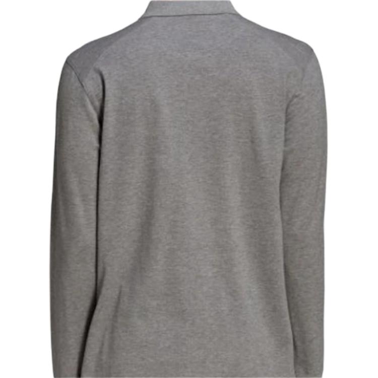 Y-3 FW21 Solid Color Logo Pullover Long Sleeve Polo Shirt Men Tops Gray GV4246