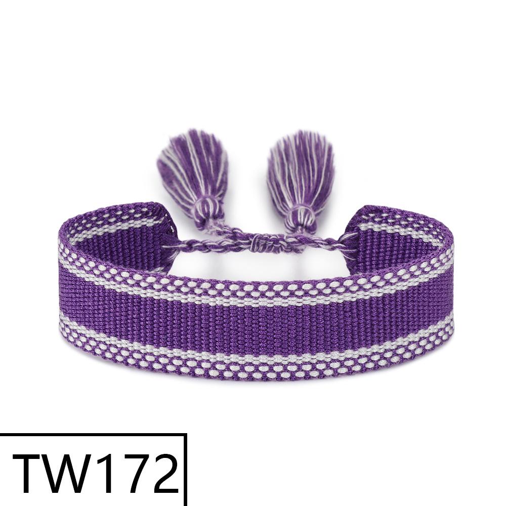 Customizable Handmade Bohemian Tassel Bracelet with Embroidered Logo - European & American Ethnic Friendship Style
