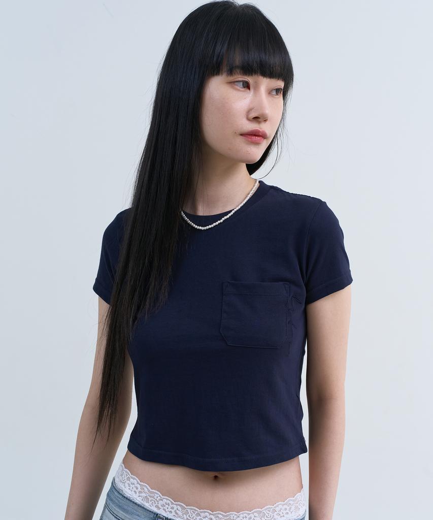 Yuseuteule Chest Pocket Short Sleeve T-Shirt (Navy)