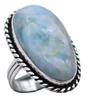 Larimar Natural Gemstone Ethnic Antique Design Ring US Size-5.75 A261