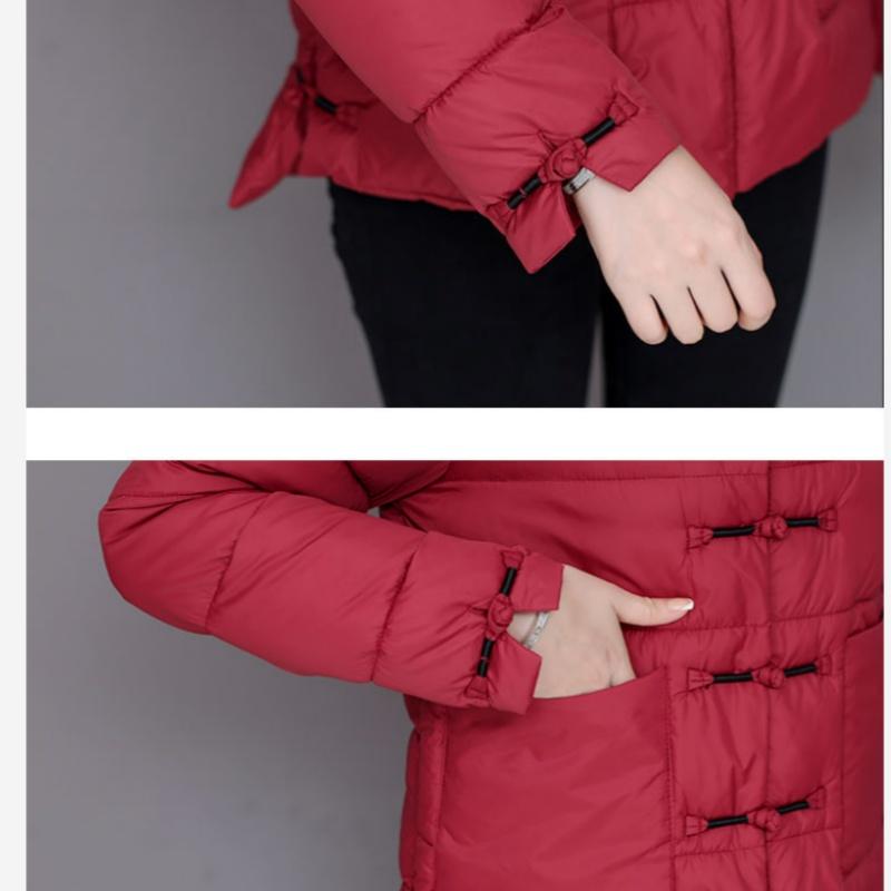 Retro Literární a Umělecká Spona na Talíř Stojáček Zimní Dolů Vycpaná Bunda Dámská Volná Zesílená Vše ke Všemu Teplá Chlebová Bunda Vycpaná Bunda