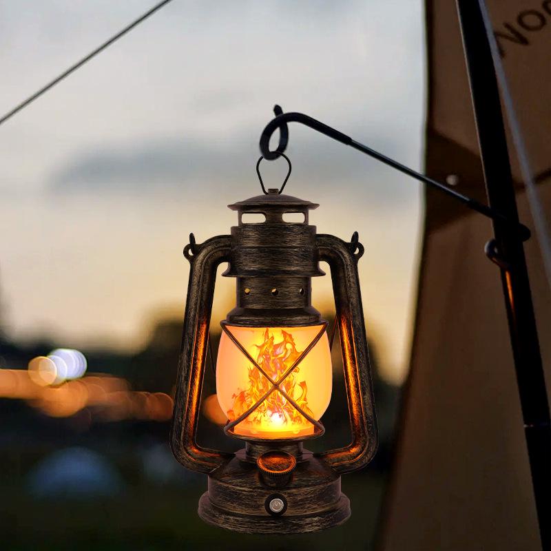 2025 Outdoor LED Table Lamp - Retro Hurricane Style Camping Atmosphere Light