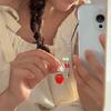 Lovely Handmade Strawberry Bead Keychain Colorful Beaded Keychains Phone Lanyard Fashionable Jewelry for Backpack