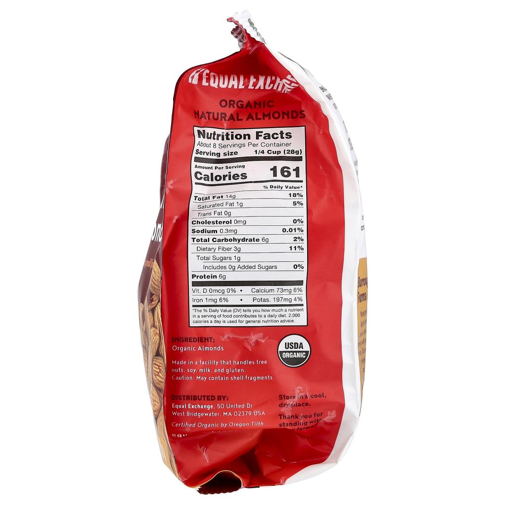 Equal Exchange Organic Raw Almonds, 8 Oz (227 G)