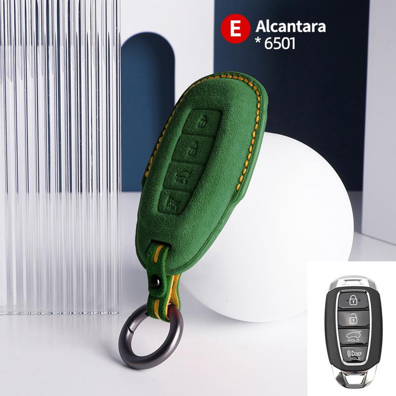 Car Key Case For Hyundai I30 Tucson Kona Encino Solaris Azera Grandeur Ig Accent Santa Fe Palisade Suede Cover Shell Keychain
