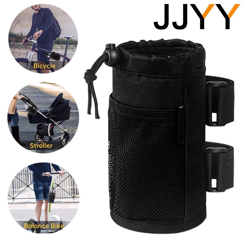 

Bike Motorcycle Wheelchair Cup Holder Water Bottle Holder Accessories with Net Pocket Cord Lock чёрный