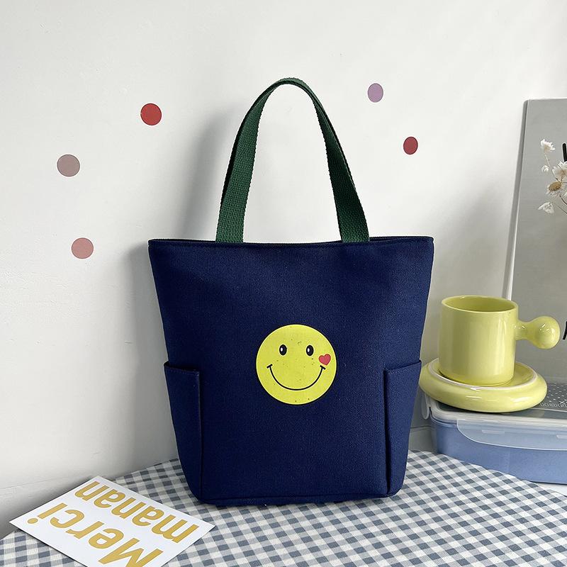 Patterned printed canvas bag, Japanese-style portable lunch box bag, handheld bento bag, multi-function bag