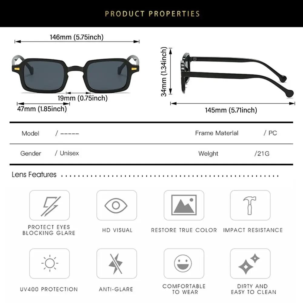 Eyewear UV400 Leopard Blue Square Sunglasses Women Shades Rivets Decoration Men Sun Glasses