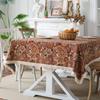 White Fringe Edge Printed Tablecloth Plant Pattern Anti Scalding Tabletop Cover American Rectangular Decorative Background Cloth